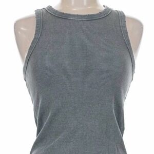 Zara Charcoal Ribbed Tank Top